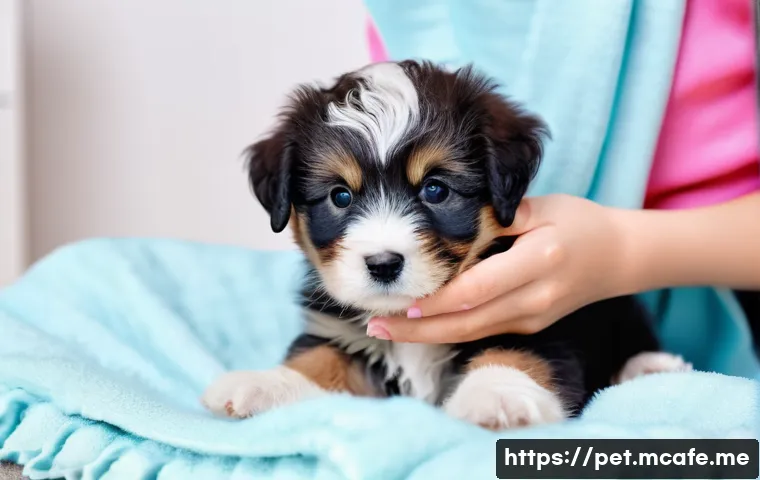 강아지 엉덩이 티슈와 반려견의 건강 관리 관련 이미지