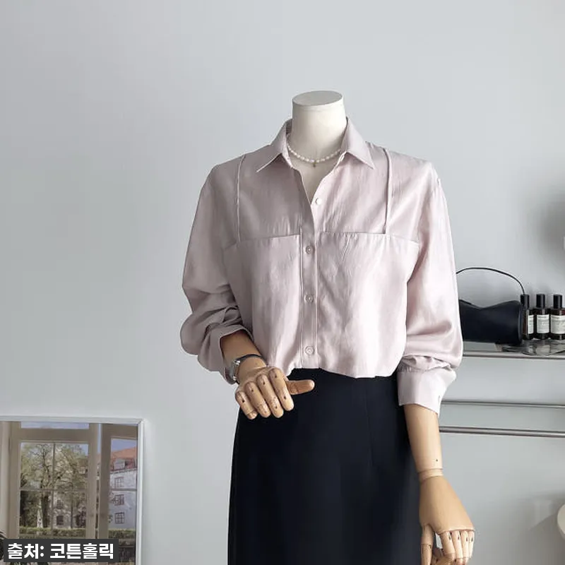 레일라 출근룩 뷔스티에 블라우스, 이 설명 사진