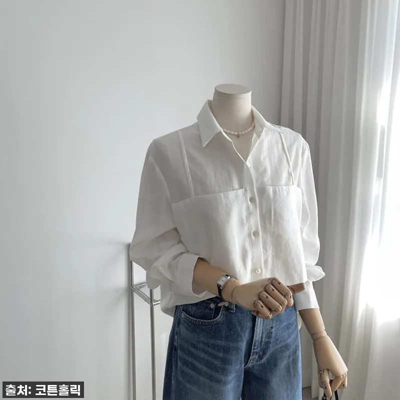 레일라 출근룩 뷔스티에 블라우스, 이 설명 사진