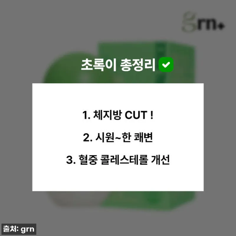 GRN 초록이 슬림밸런스&쾌변 카테킨 설명 사진