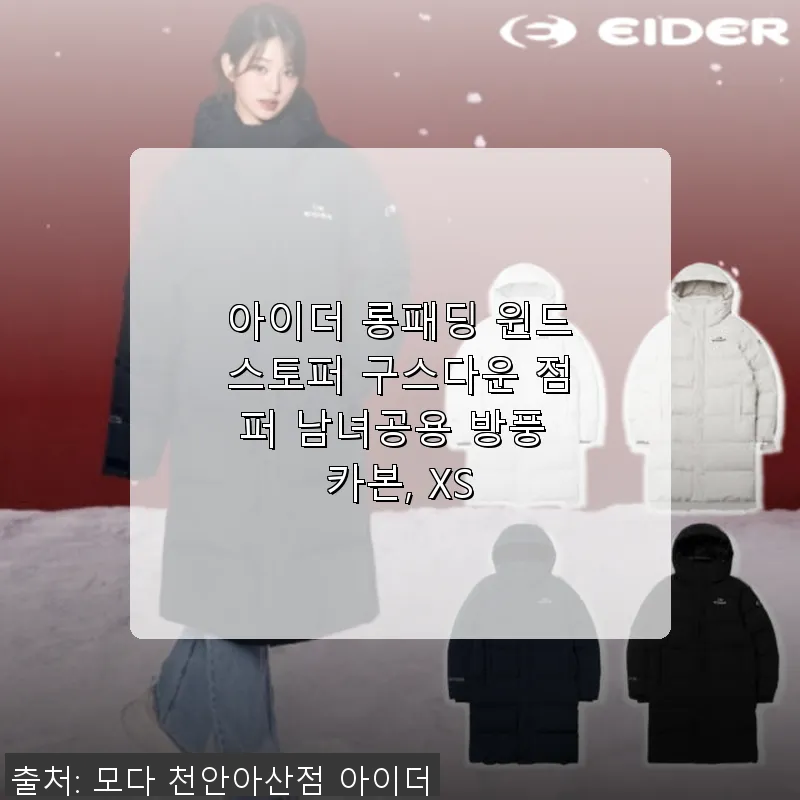아이더 롱패딩 윈드스토퍼 구스다운 점 관련 이미지