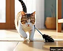 고양이 운동기 활용한 가족과의 놀이 관련 이미지