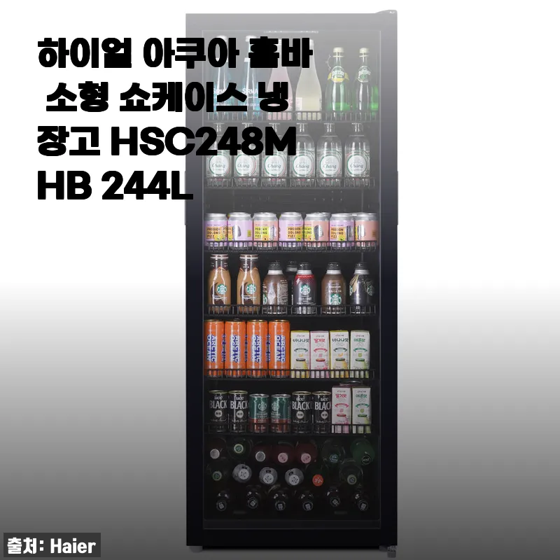 하이얼 아쿠아 홈바 소형 쇼케이스 냉장고 HSC248MHB 244L 사용후기