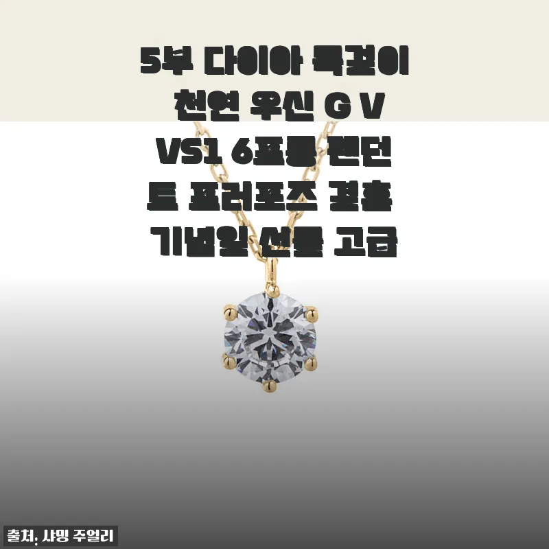 5부 다이아 목걸이 천연 우신 G VVS1 6프롱 펜던트 사용 후기와 제품 소개