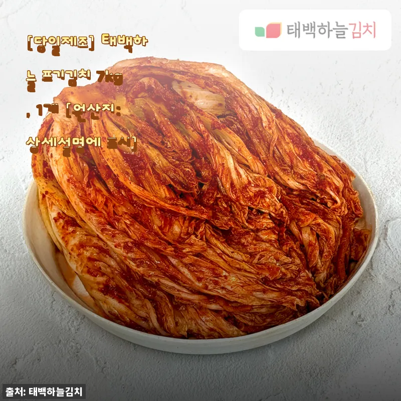 태백하늘 포기김치 7kg 사용후기: 아삭함과 깊은 맛이 살아있는 김치