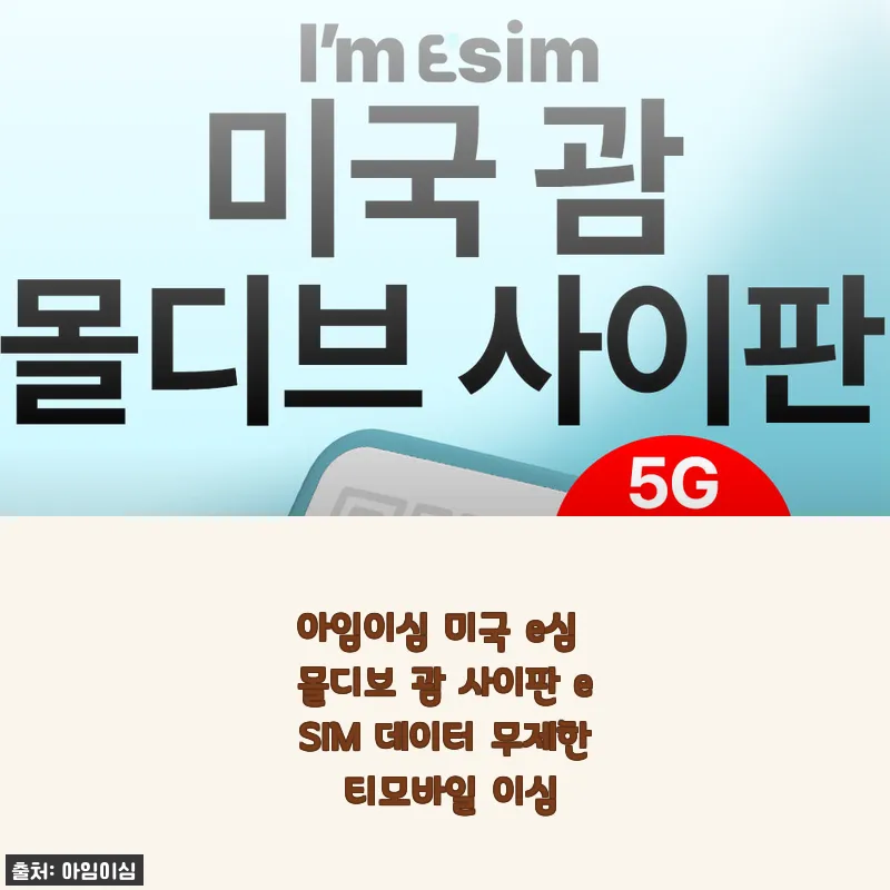 아임이심 미국 e심 몰디브 괌 사이판 eSIM 데이터 무제한 티모바일 이심 사용후기