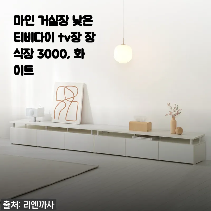 마인 거실장 낮은 티비다이 TV장 장식장 3000, 화이트 사용후기