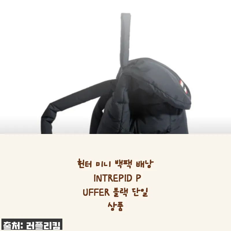 헌터 미니 백팩 배낭 INTREPID PUFFER 블랙 사용 후기와 구매 꿀팁